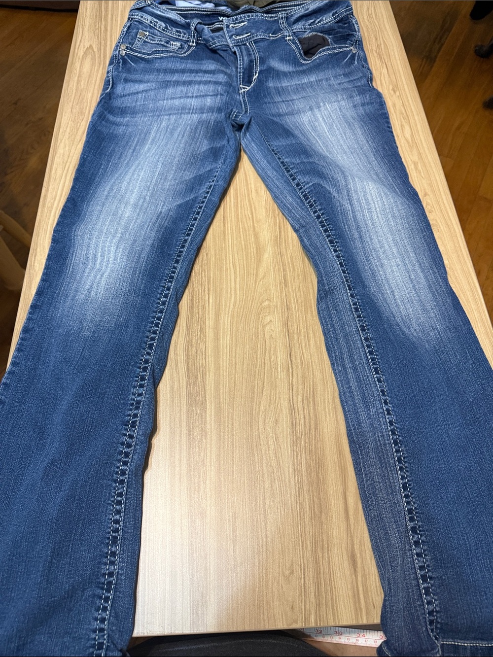 Wallflower Women's Flare Jeans in Blue Wash